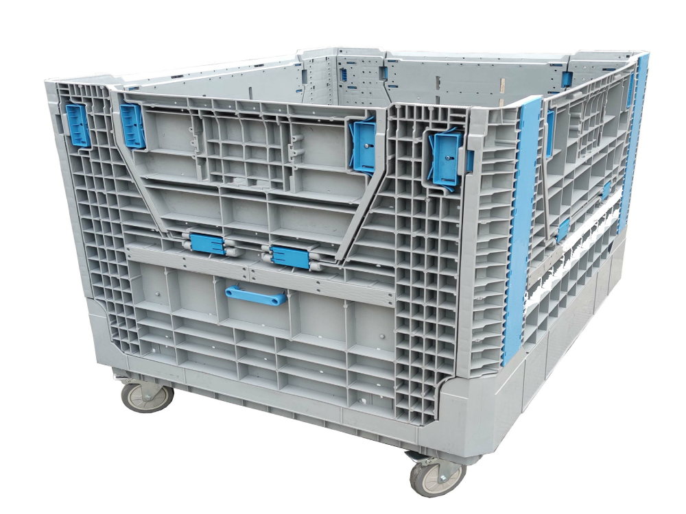 Collapsible Bulk Container With Wheels