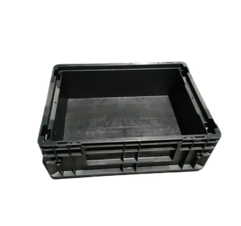 Black Plastic Stackable Crates R-KLT4315
