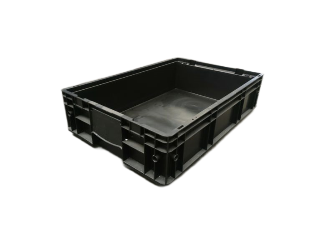 Black Plastic Stackable Crates KLT-6147