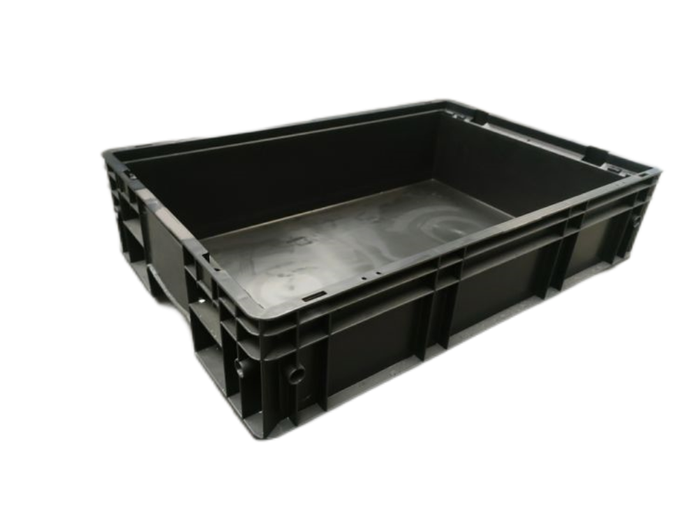 Black Plastic Stackable Crates KLT-6147